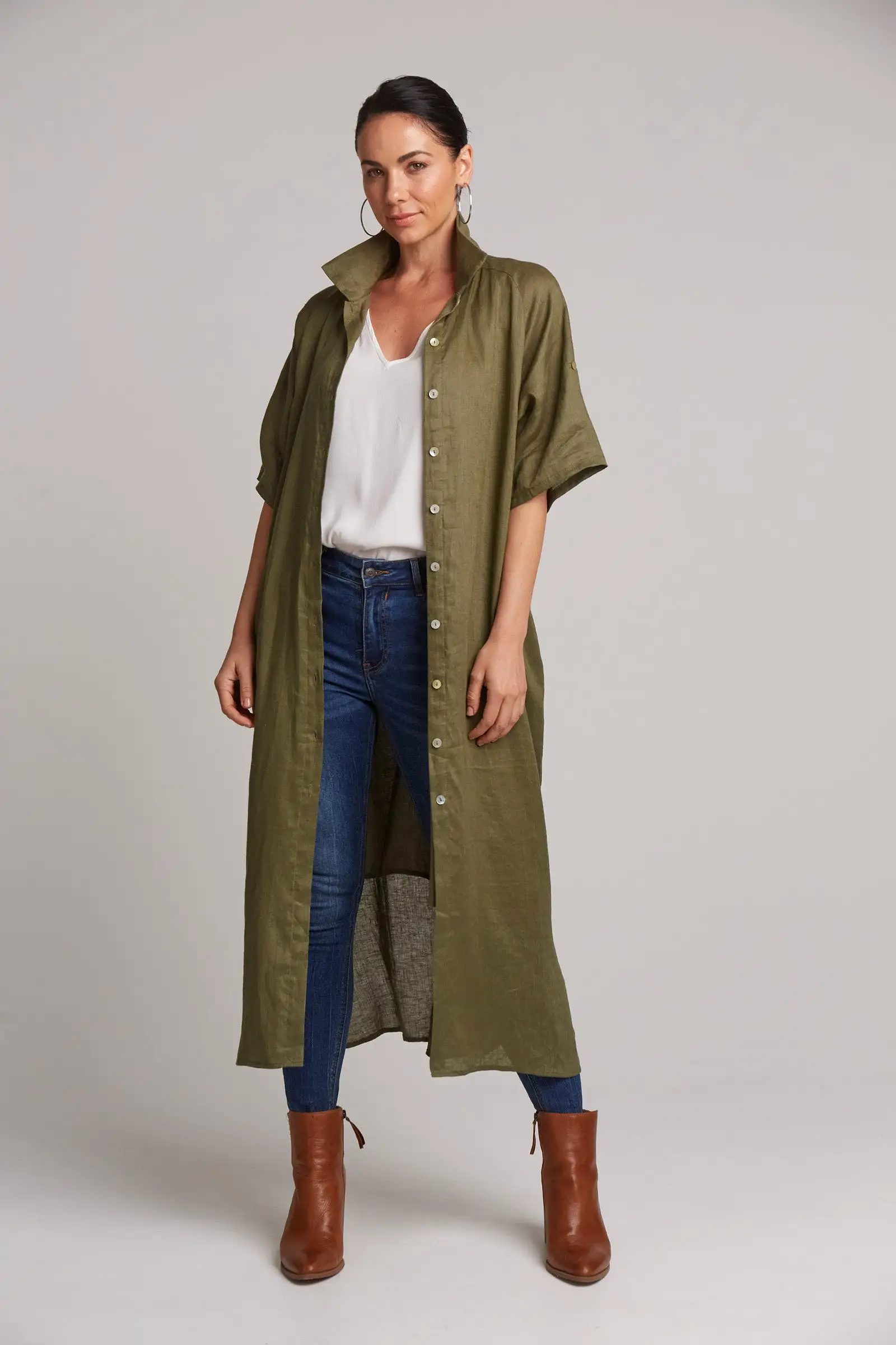 Studio Shirt Dress - Khaki