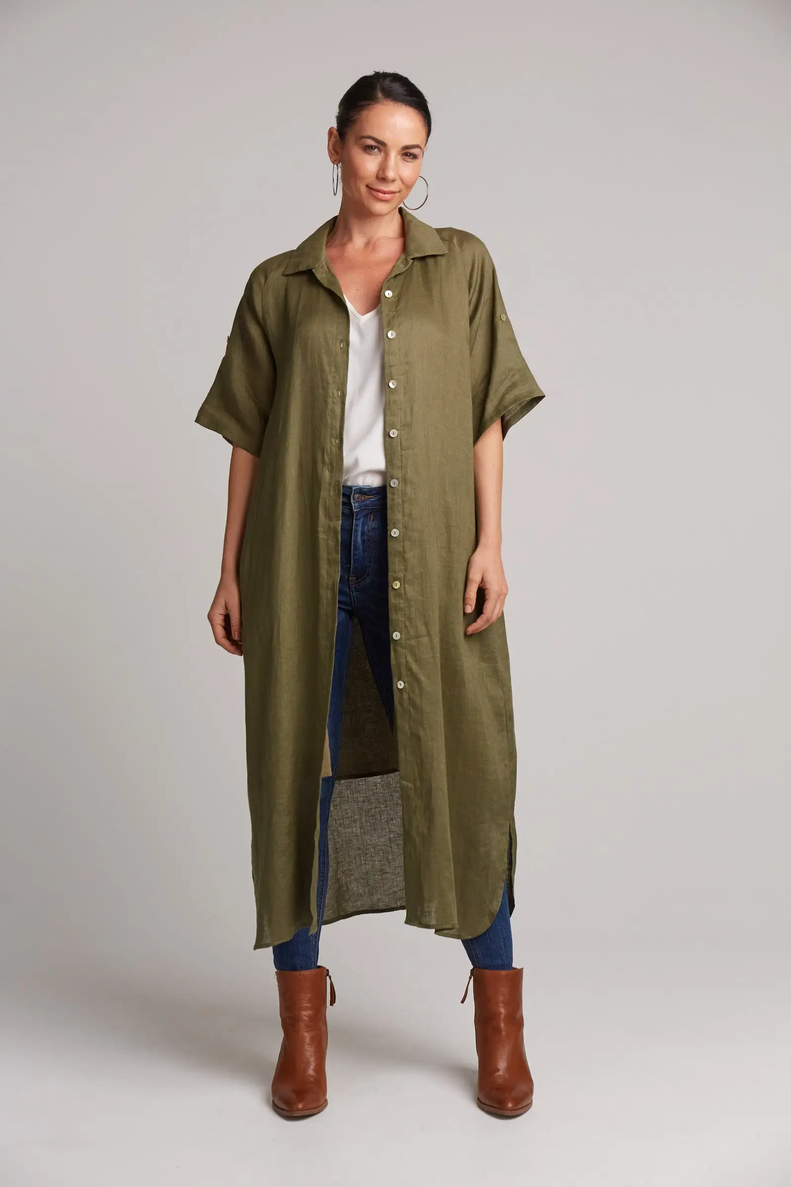 Studio Shirt Dress - Khaki