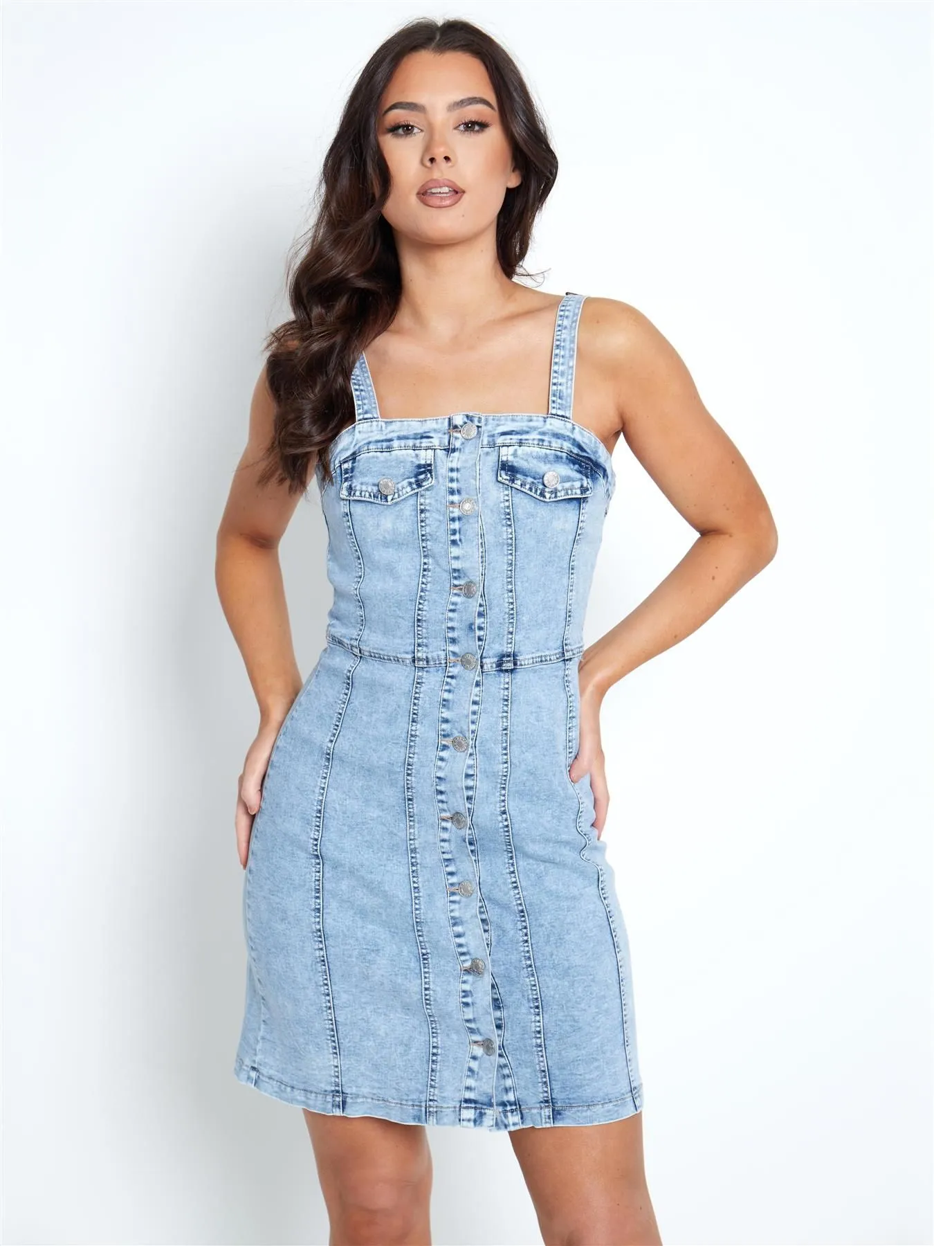 Summer Bodycon Denim Dress, UK Sizes 6 to 14