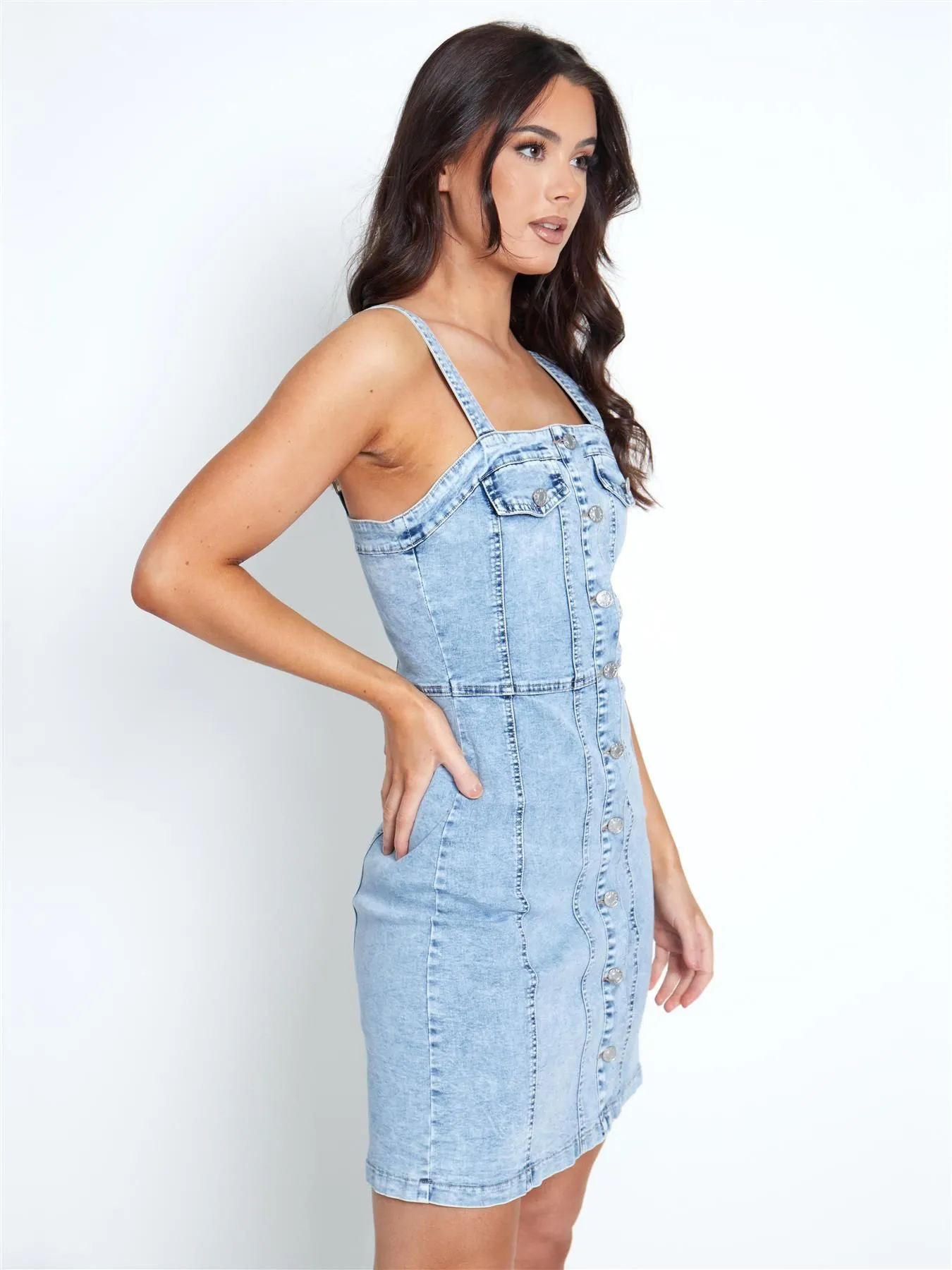 Summer Bodycon Denim Dress, UK Sizes 6 to 14