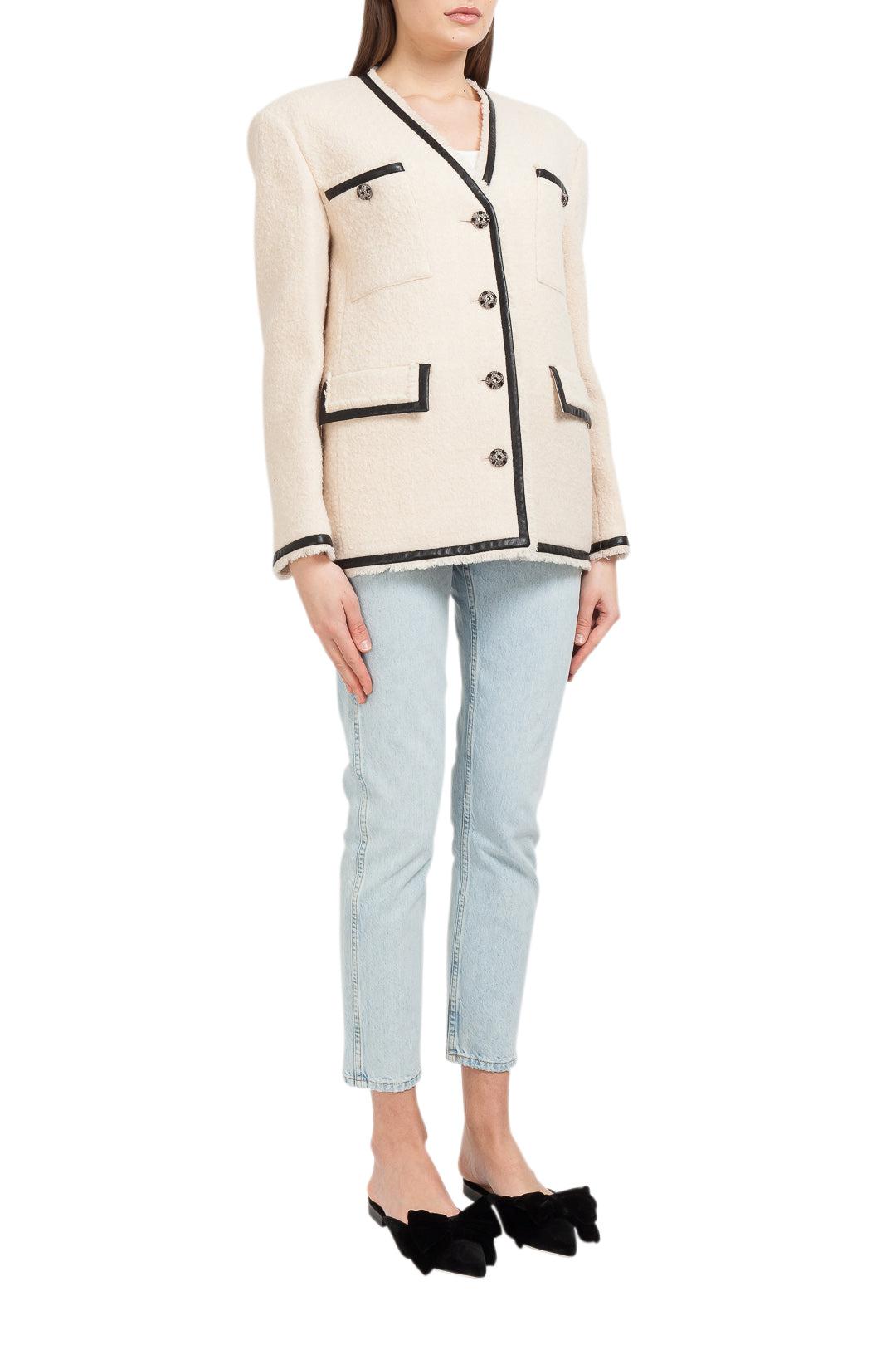 Tailored beige wool jacket