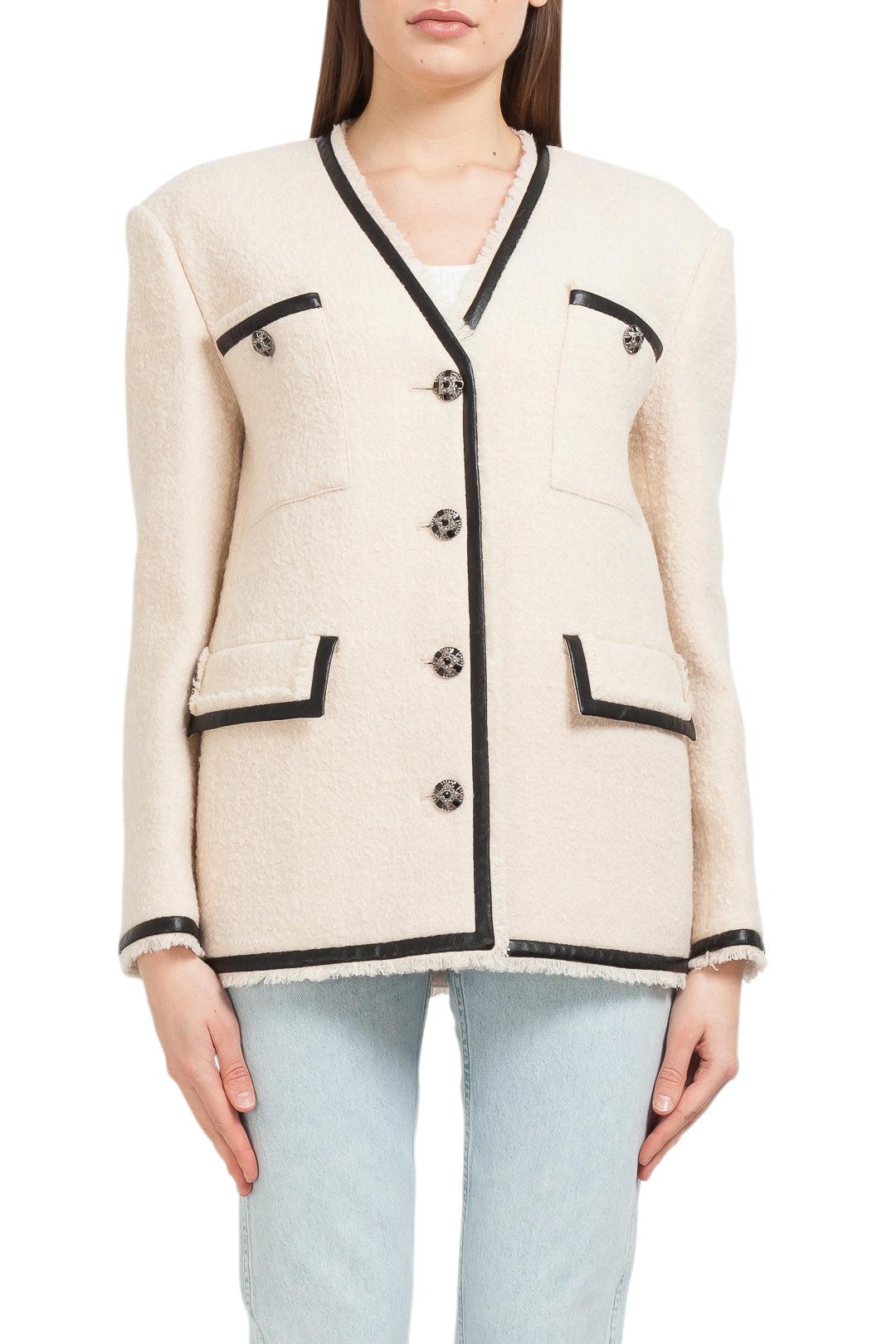 Tailored beige wool jacket