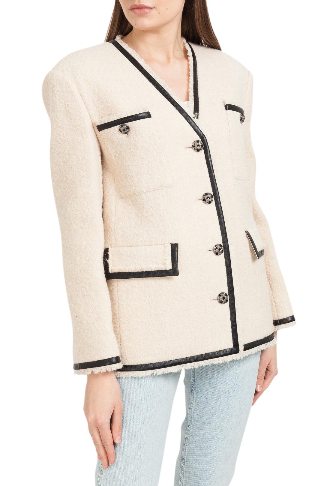 Tailored beige wool jacket