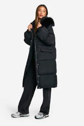 Tall Faux Fur Hood Padded Parka