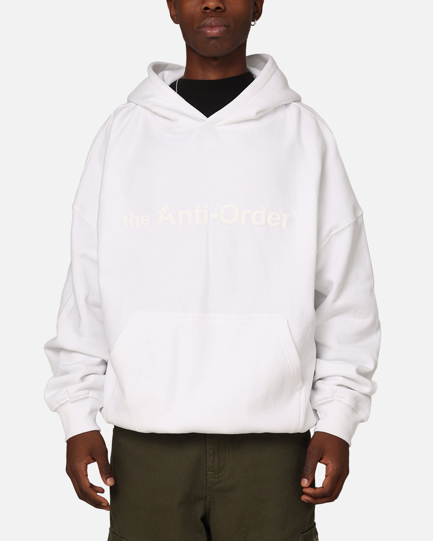 The Anti Order Logo Boxy Hoodie White