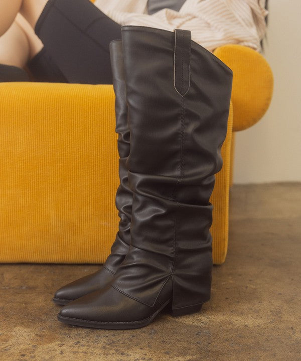 Thea Fold Over Slit Jean Boots