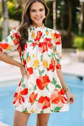 Think Of Me Red Floral Dress