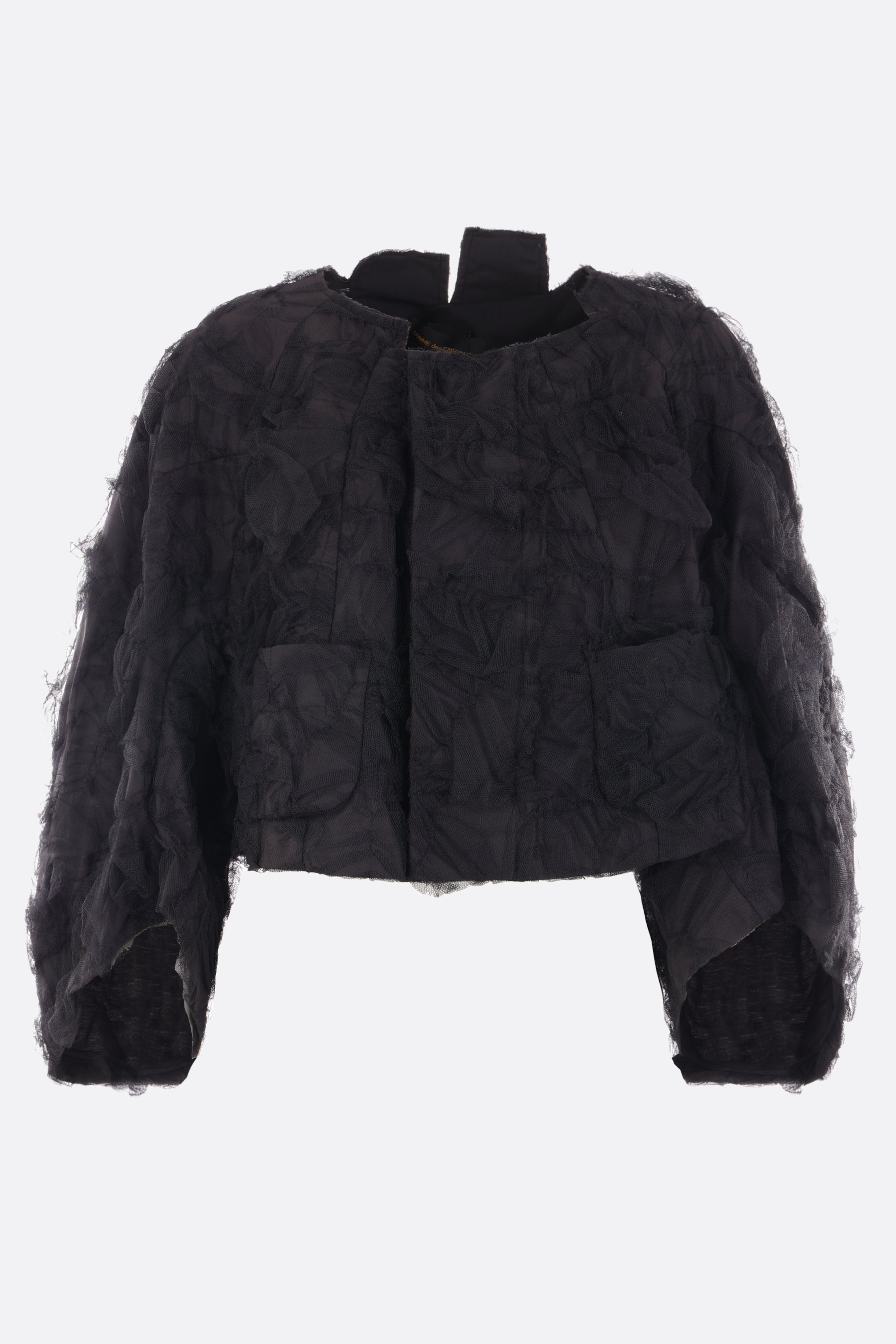 tulle cropped bomber jacket