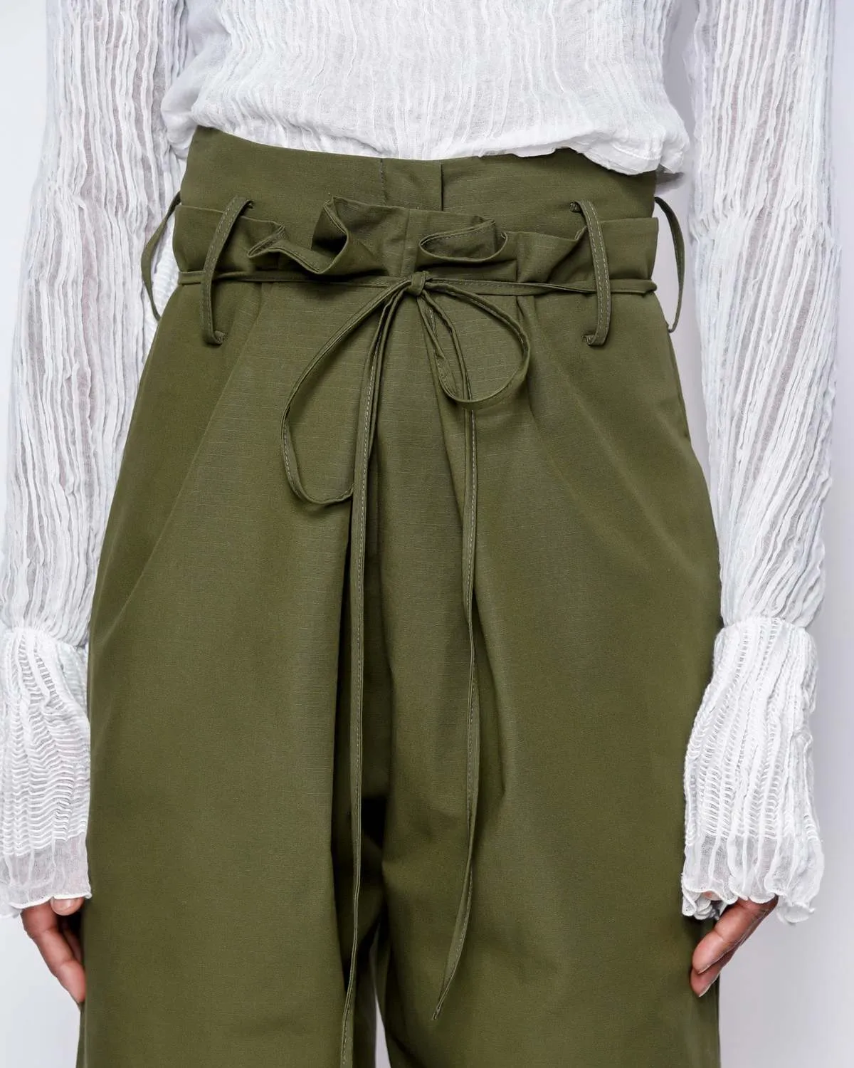 UNISEX Yesaet Lola Simien high waisted pants - Fatigue green