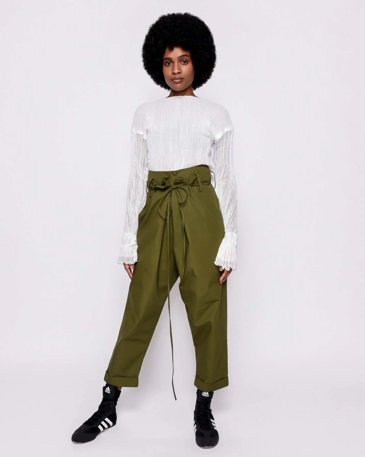 UNISEX Yesaet Lola Simien high waisted pants - Fatigue green