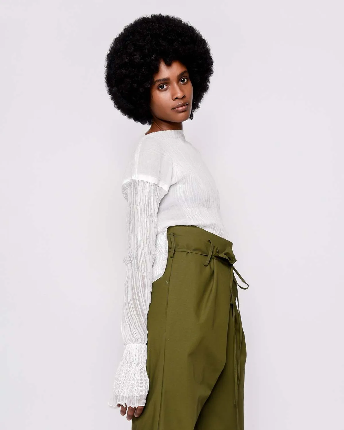 UNISEX Yesaet Lola Simien high waisted pants - Fatigue green