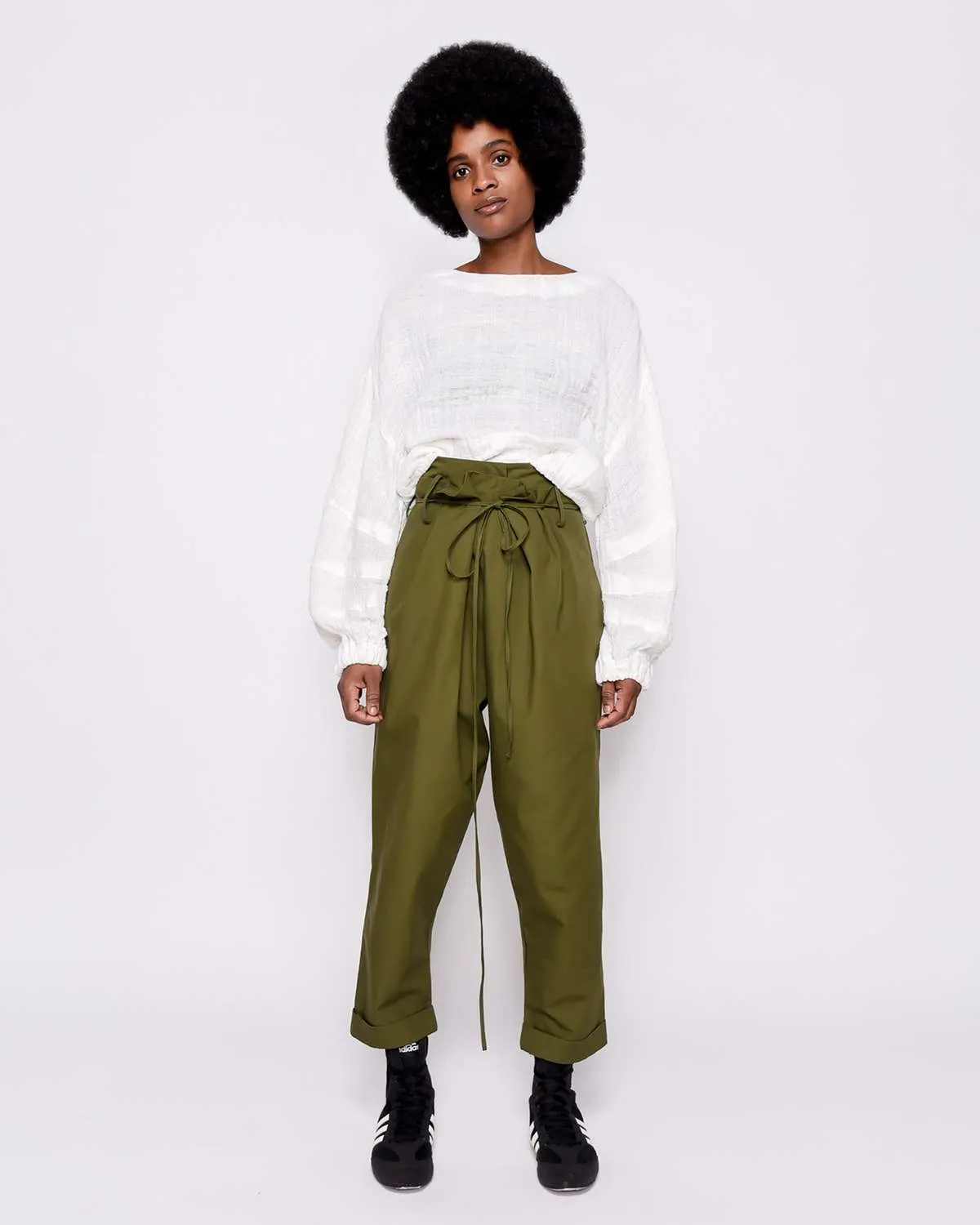 UNISEX Yesaet Lola Simien high waisted pants - Fatigue green