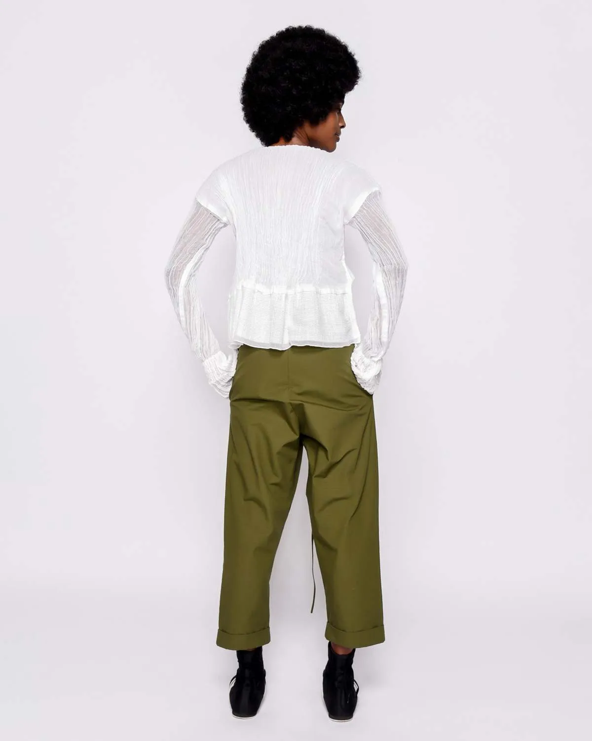 UNISEX Yesaet Lola Simien high waisted pants - Fatigue green