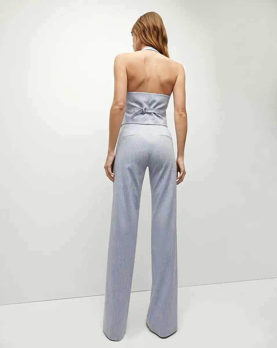 Veronica Beard - Jude Metallic Pinstripe Pant - Blue Oasis