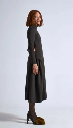 Veronica Turtleneck Dress - Charcoal