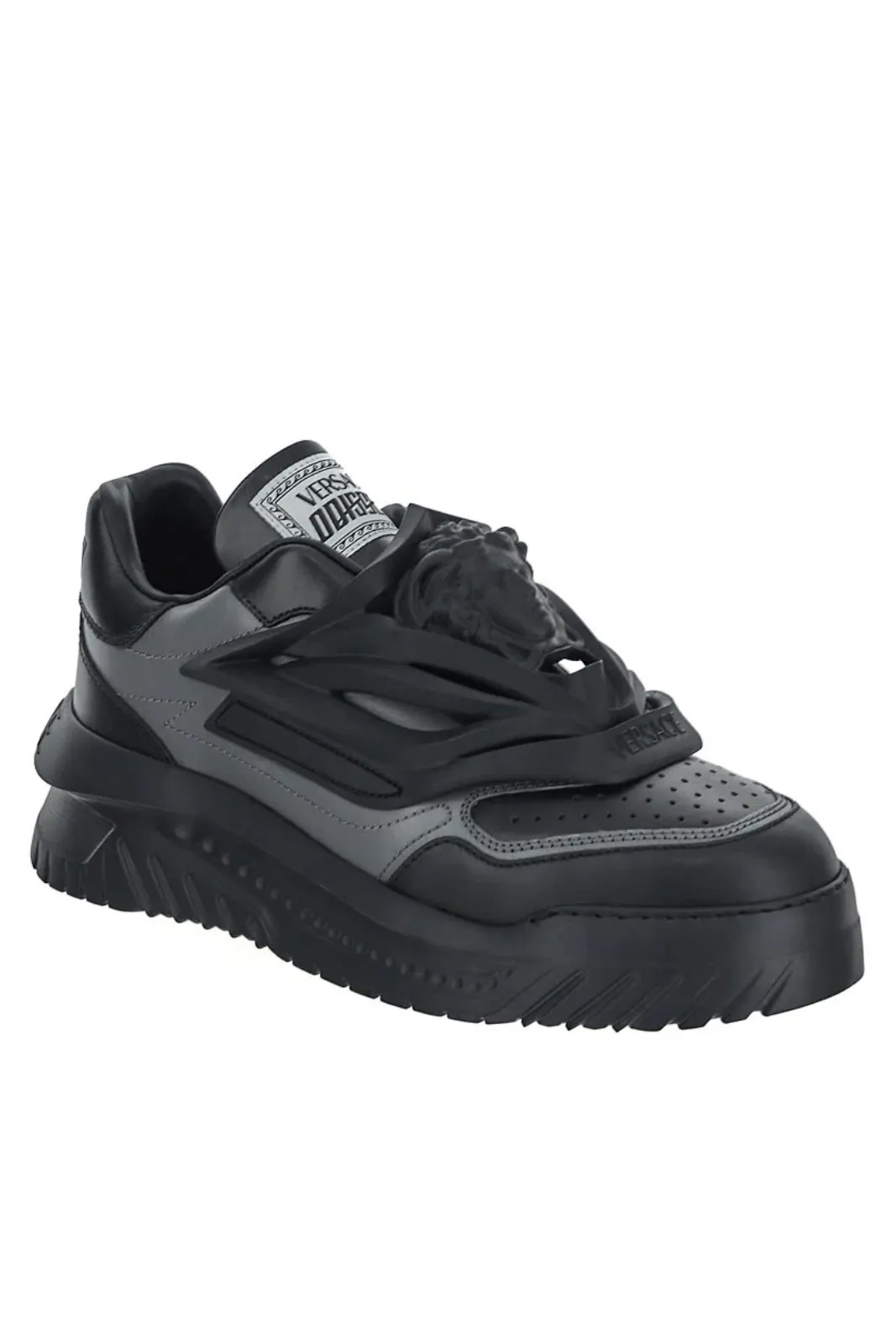 Versace Odissea Leather Sneakers black/grey