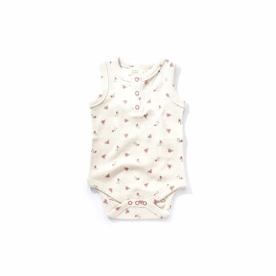 Winter Rose Waffle Tank Bodysuit