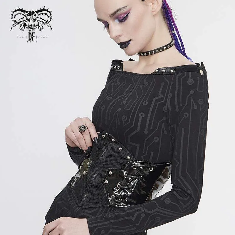 Women's Gothic Black Underbust PU Leather Corset Belt