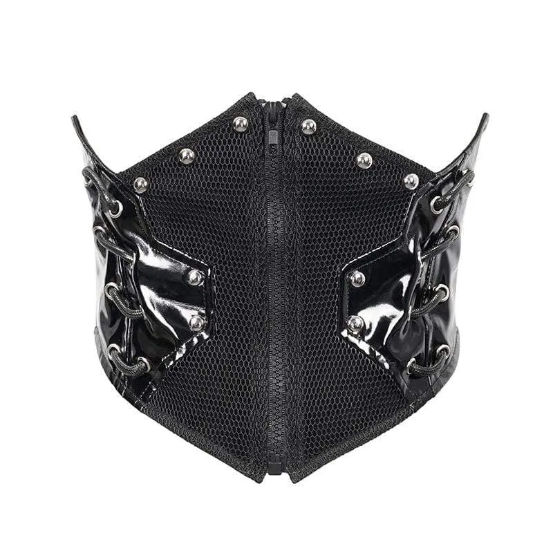 Women's Gothic Black Underbust PU Leather Corset Belt