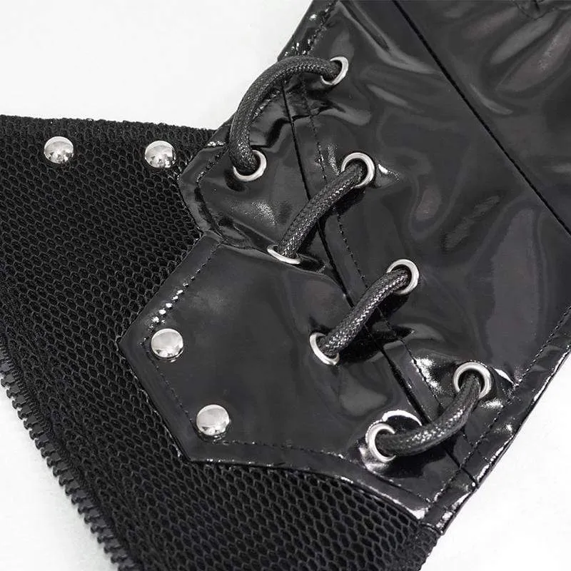 Women's Gothic Black Underbust PU Leather Corset Belt