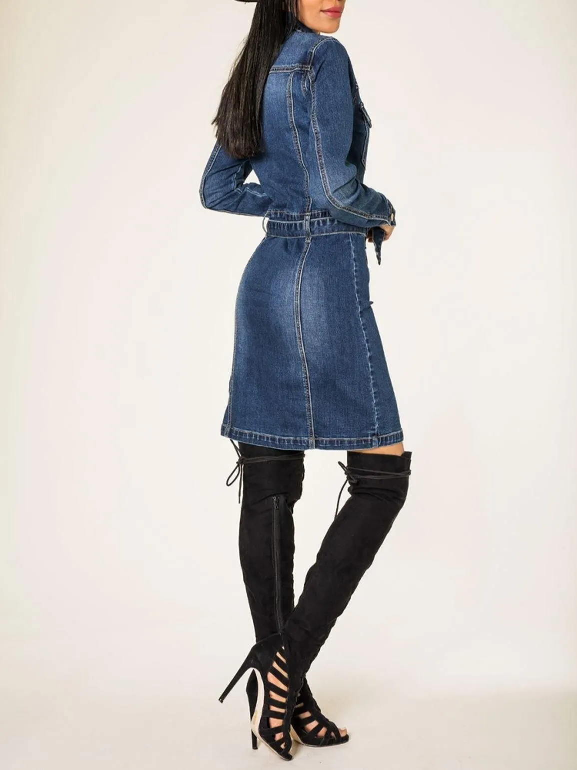 Womens Premium Denim Shirt Dress, UK Sizes 6 to 14