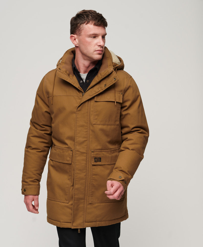 Workwear Hooded Parka Jacket | Denim Co Tobacco Brown