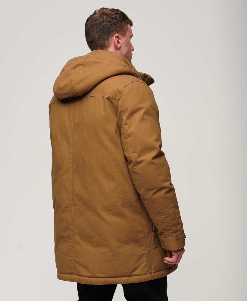 Workwear Hooded Parka Jacket | Denim Co Tobacco Brown