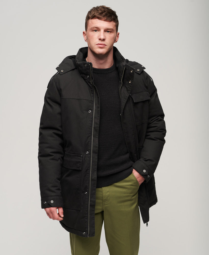 Workwear Hooded Parka Jacket | Noir