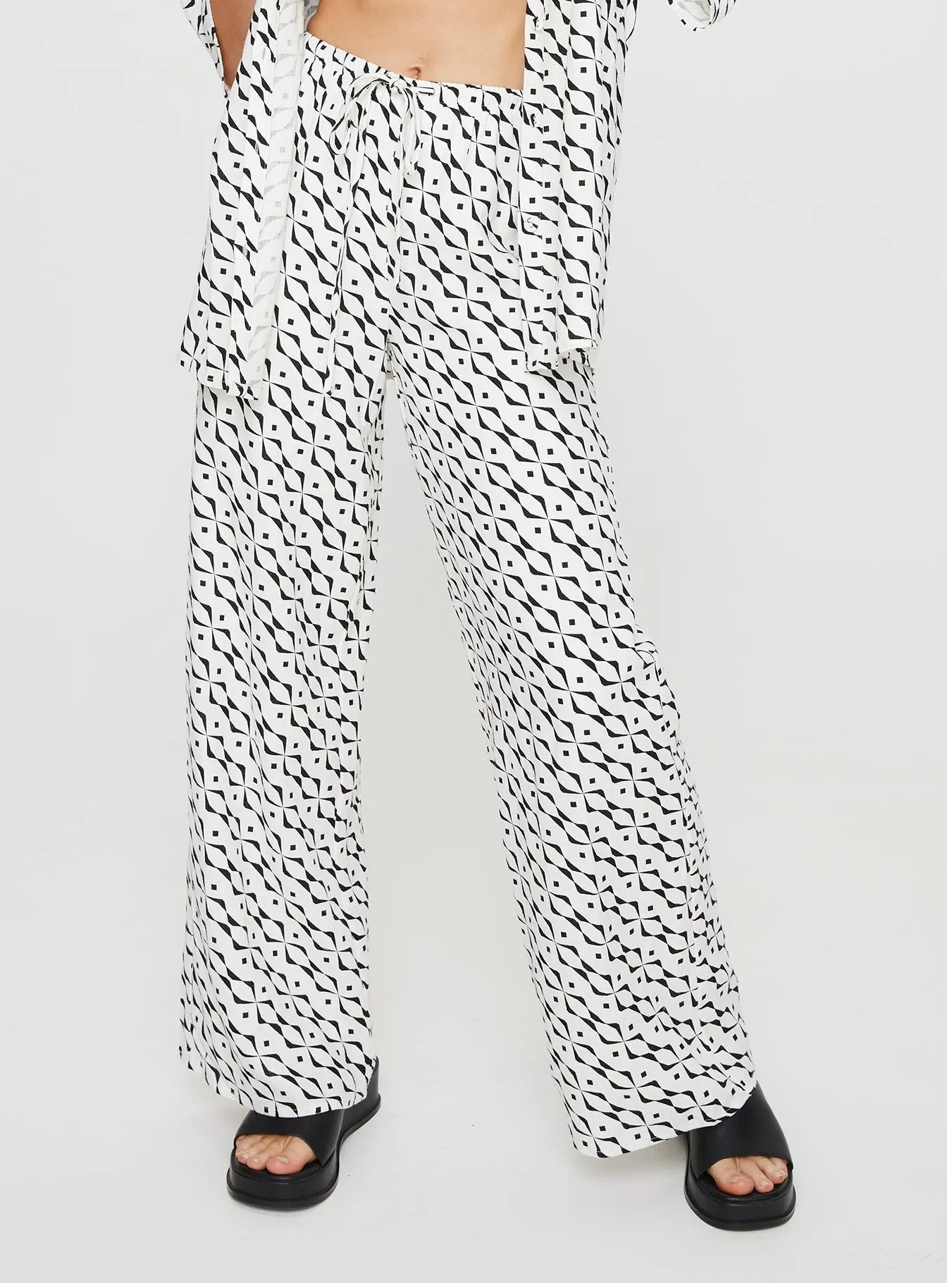 Zodiac Linen Blend Pants Black / White